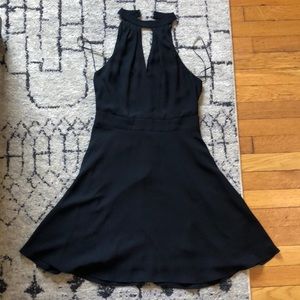 Black high collar dress from Express